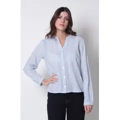 WADOS - BLUSA EMBRPOIDERY MANGA LARGA ABOTONADA EN DELANTERO ESCOTE V