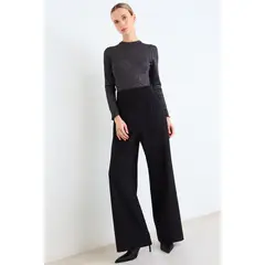 ASH - Enterito Liso De Doble Tela Mujer Negro