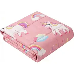 GENERICO - Manta pesada Infantil Unicornio rosada