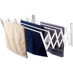NORPLAT - Tendederos ropa plegable extensible pared Colgador