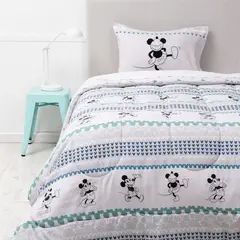 MASHINI - PLUMON INFANTIL MICKEY MOVING 1 PLAZA Y 1.5 PLAZAS REVERSIBLE