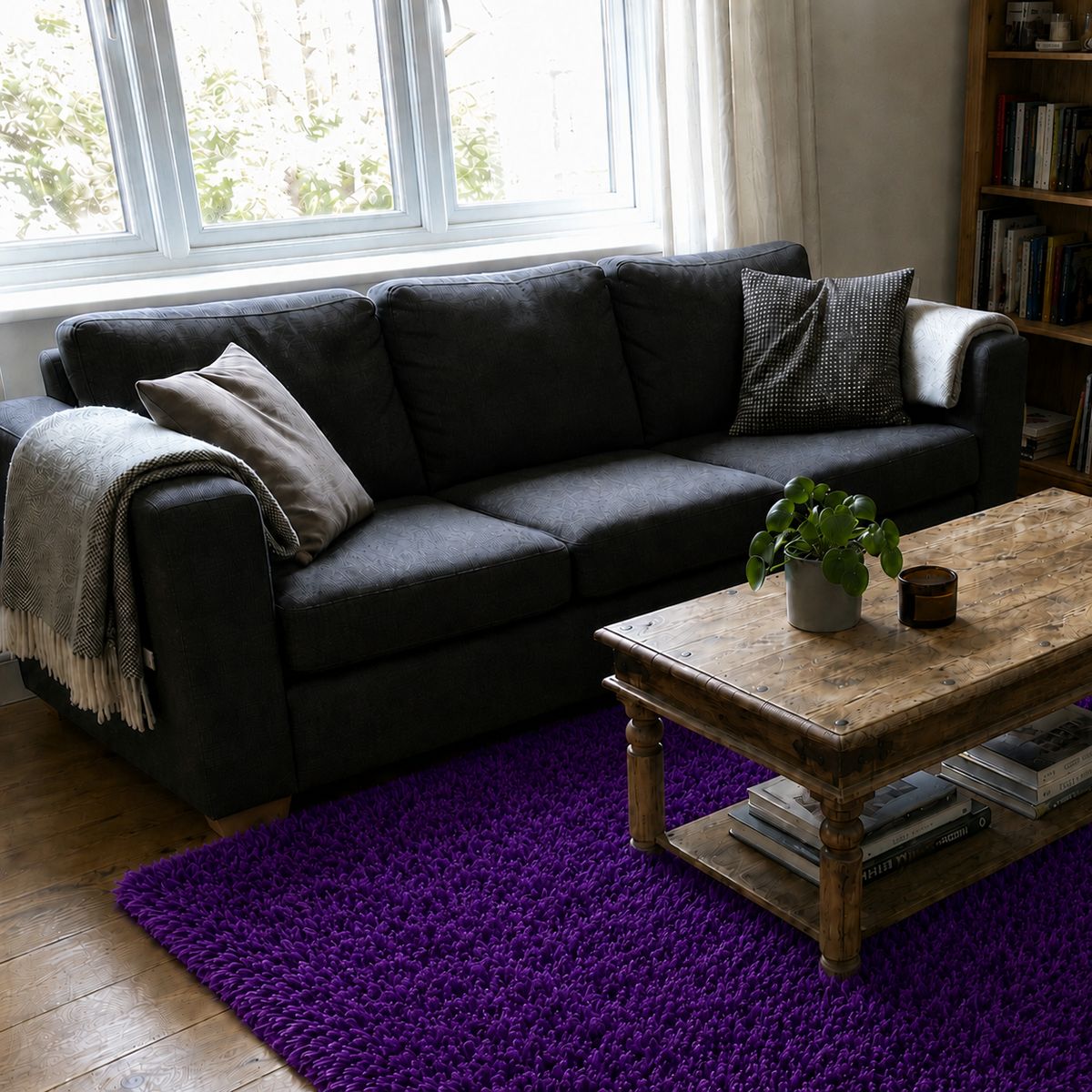 ARMONIA - Alfombra Decorativa Shaggy Púrpura 150x200 cm Armonia para Interior 026