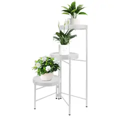 NORPLAT - Pedestal para 3 plantas porta maceteros metalico -