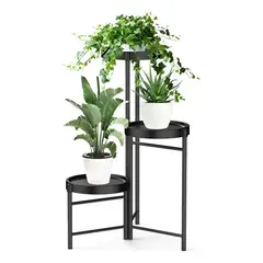 NORPLAT - Pedestal Para 3 Plantas Porta Maceteros Metalico -