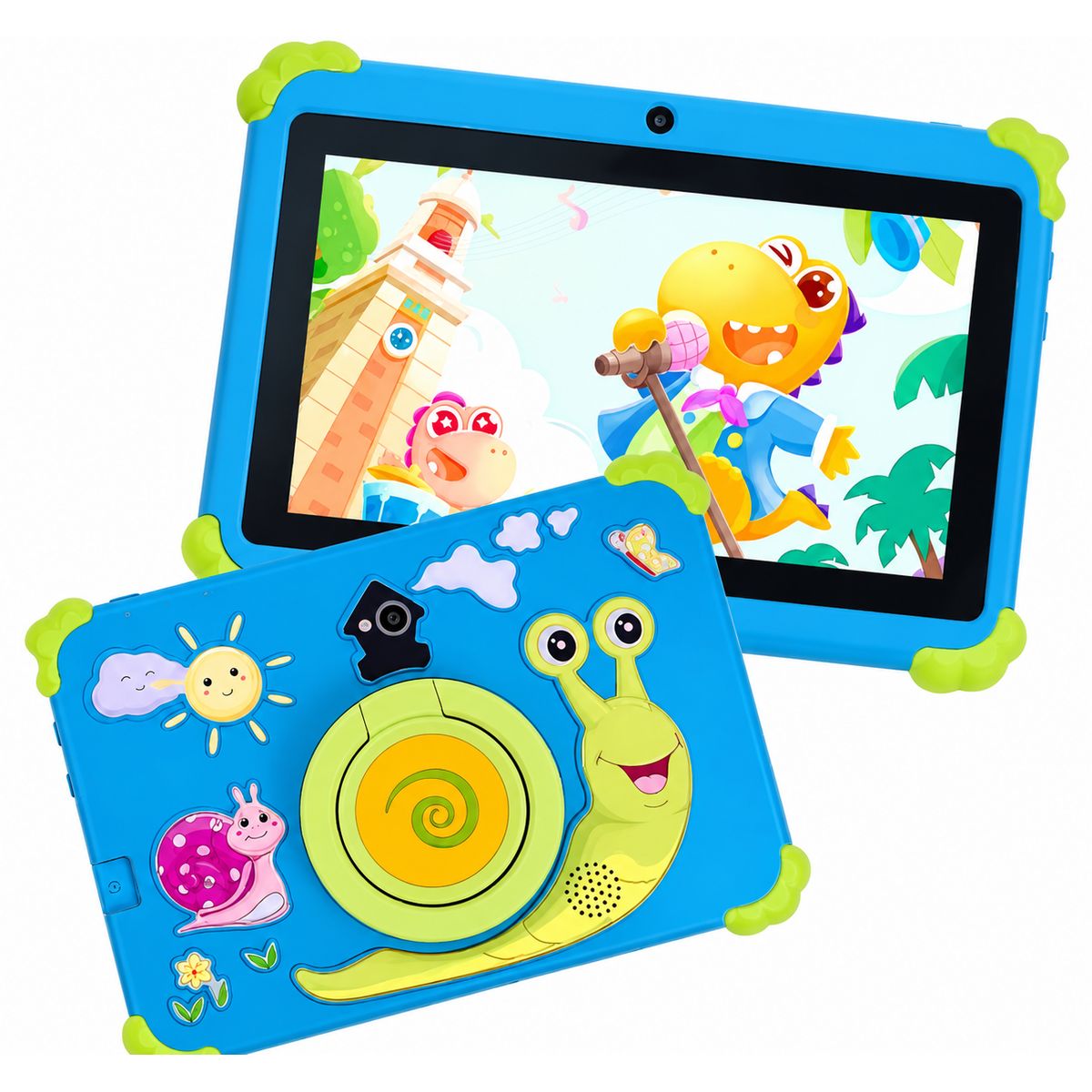 GENERICO - Tablet Infantil Educativa 7 Pulgadas WiFi Android Funda Antigolpes Caracol Cámara Doble
