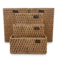 WAKESHOME - Set copihue de 5 Canastos Rectangulares Organizadores