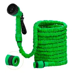 IRM - Manguera Retractil Expandible 30 Metros 100p Verde Pistola Presion Regulable Jardin Riego RyL Group