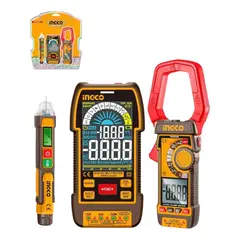 INGCO - Tester Pinza Amperimétrica+ Multímetro Digital+ Busca Polo