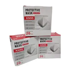 GENERICO - Pack 3 Cajas 60 Unid. Mascarillas Protective Mask KN95. Color Negro