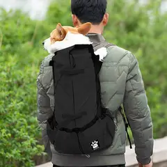 GENERICO - Bolso mochila reforzado para transportar perro mediano a pequeño con malla de ventilación TALLA S