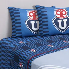 U DE CHILE - SABANAS PASION MICROFIBRA MASHINI 2 PLAZAS QUEEN