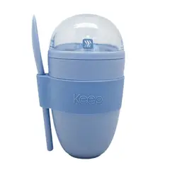 KEEP - Vaso Yogurt Cereal 330ml Con Cuchara Color Azul