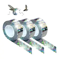 KUANGYE - 3Pcs 240m Cinta Espanta Pajaros Reflectante Para Huertajardín