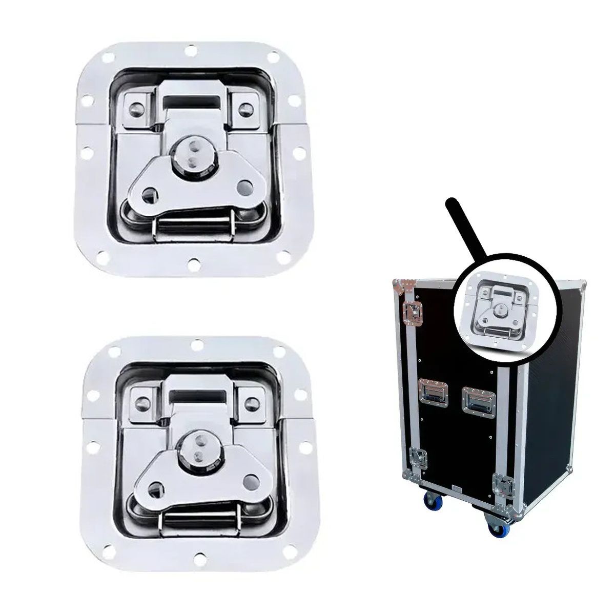 KUANGYE - Pack 2 Chapas Embutidas Medianas Con Tope Para Maletas Case