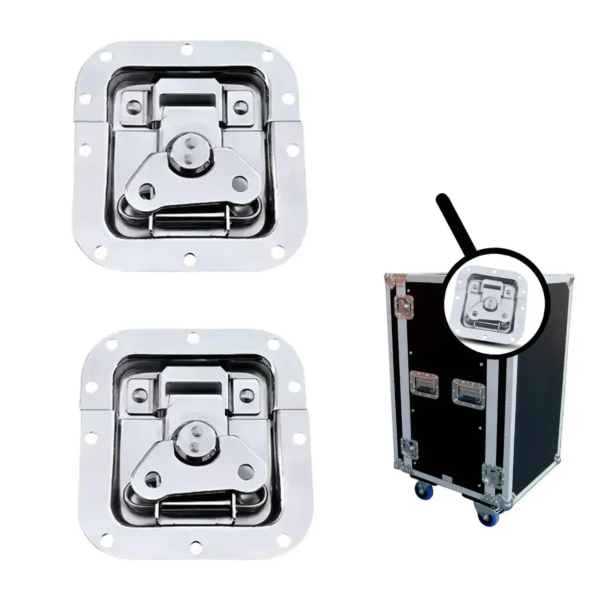 KUANGYE - Pack 2 Chapas Embutidas Medianas Con Tope Para Maletas Case