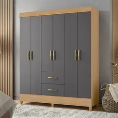 VEKKAHOME - Closet Mobi Gris 6P 2C