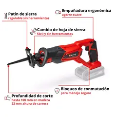 EINHELL - SIERRA SABLE INALAMBRICA 2600 RPM
