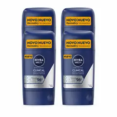 NIVEA - Pack Desodorante Clinical Hombre Barra X4 50ml