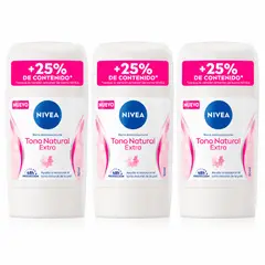 NIVEA - Pack Desodorante Tono Natural Mujer Barra X3 54g