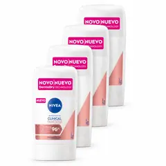 NIVEA - Pack Desodorante Clinical Mujer Stick X4 50ml