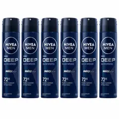 NIVEA - Pack Desodorante Men DEEP Hombre Spray X6 150ml