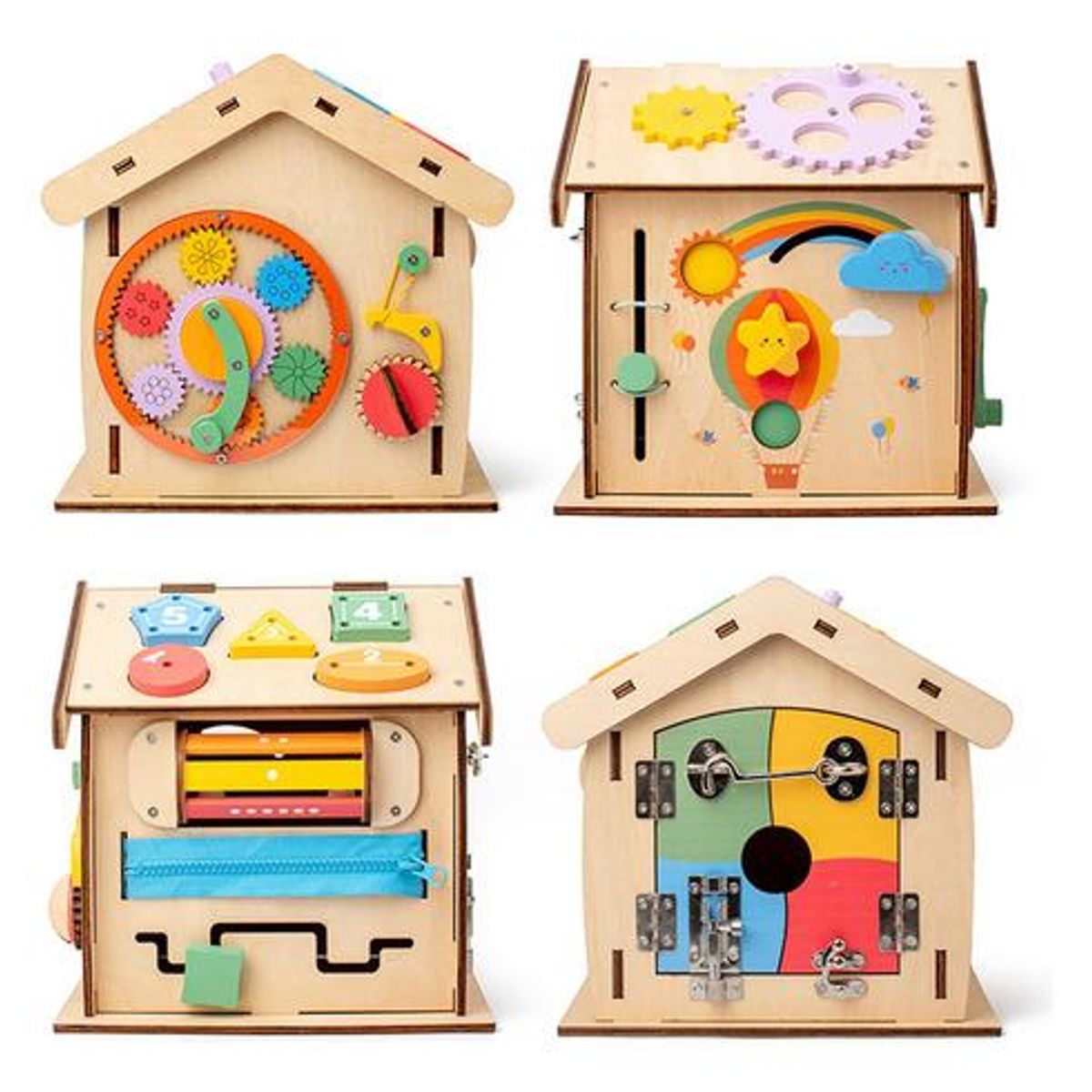 ABC - Juguete Didáctico Casa Sensorial Madera Montessori