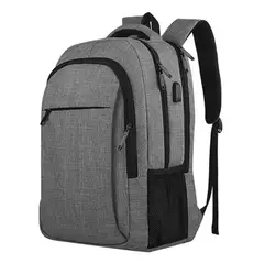 BANANA TIENDA - Mochila Notebook Impermeable Antirrobo Hombre Mujer Gris