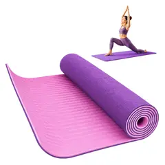 21K SPORTS - Mat Yoga 6 mm Colchoneta Deportiva Antideslizante Morado