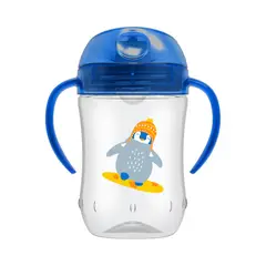 DR BROWNS - Vaso con asas y boquilla blanda 270ml 9M+ Azul Dr. Brown´s