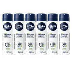 NIVEA - Pack Men Sensitive Fresh Hombre Spray X6 150ml