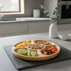 GENERICO - Plato Aperitivo De Madera Con Divisiones 25cm