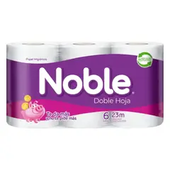 NOBLE - Papel Higiénico Doble Hoja 6 Un 23 Mt