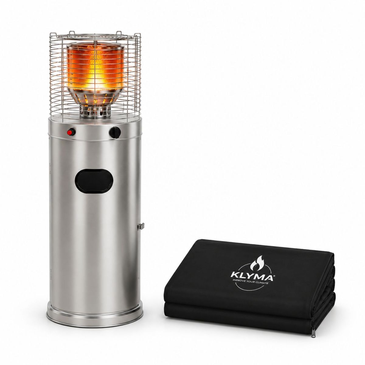 KLYMA - Estufa a Gas Exterior CILDRO ELW GREY 106 + Funda Para Patio Jardin Terraza