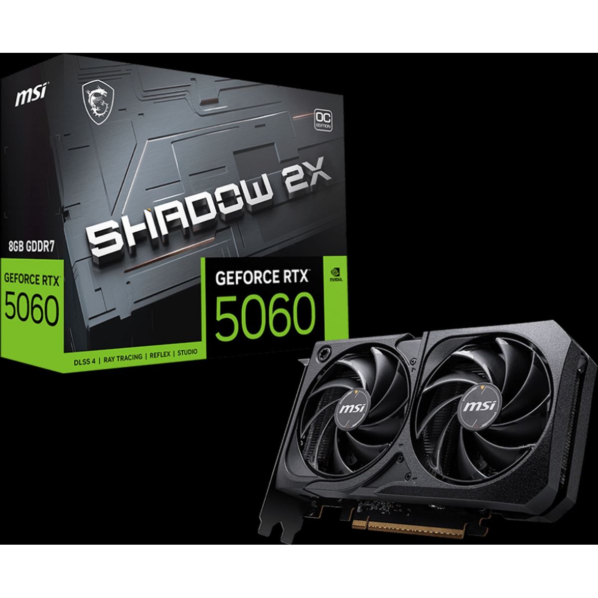MSI - Tarjeta de Video MSI GeForce RTX 5060 8G SHADOW 2X OC