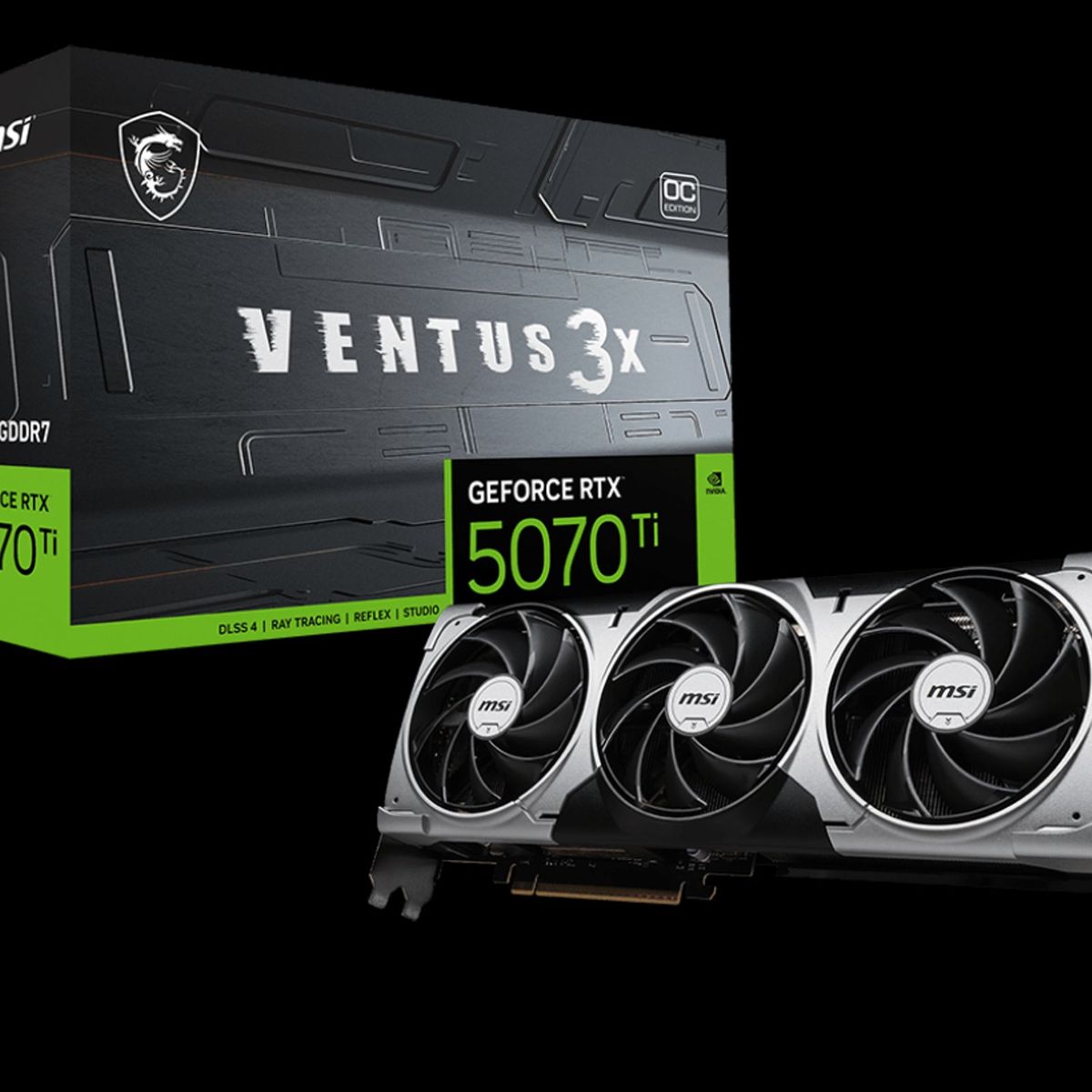 MSI - Tarjeta de Video MSI GeForce RTX 5070 Ti 16G VENTUS 3X OC