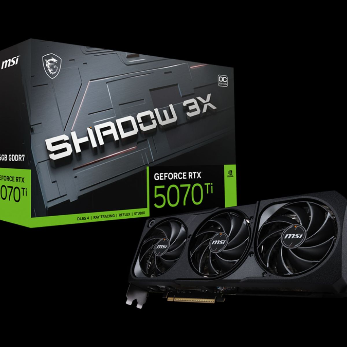 MSI - Tarjeta de video MSI GeForce RTX 5070 Ti 16G SHADOW 3X OC