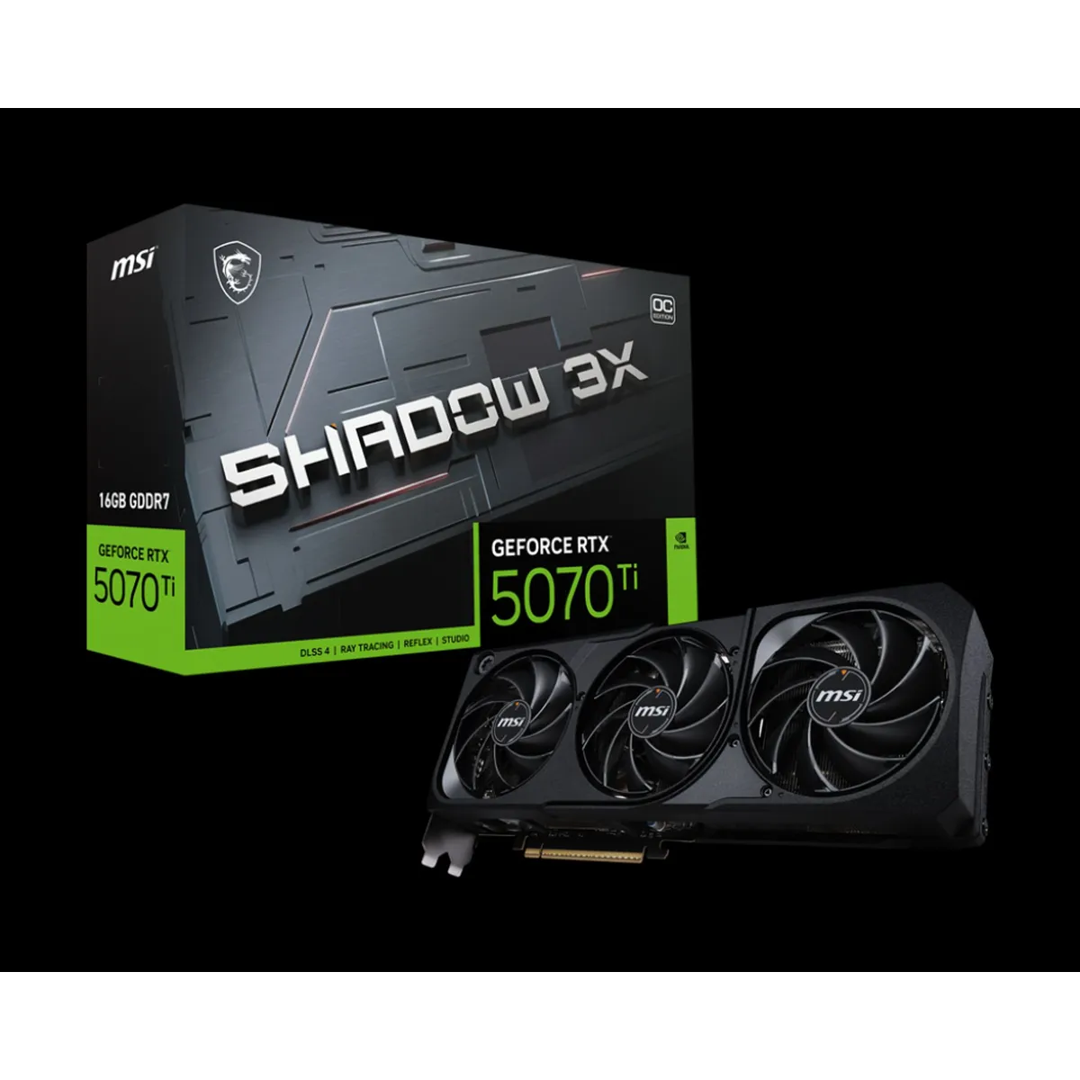 MSI - Tarjeta de video MSI GeForce RTX 5070 Ti 16G SHADOW 3X OC