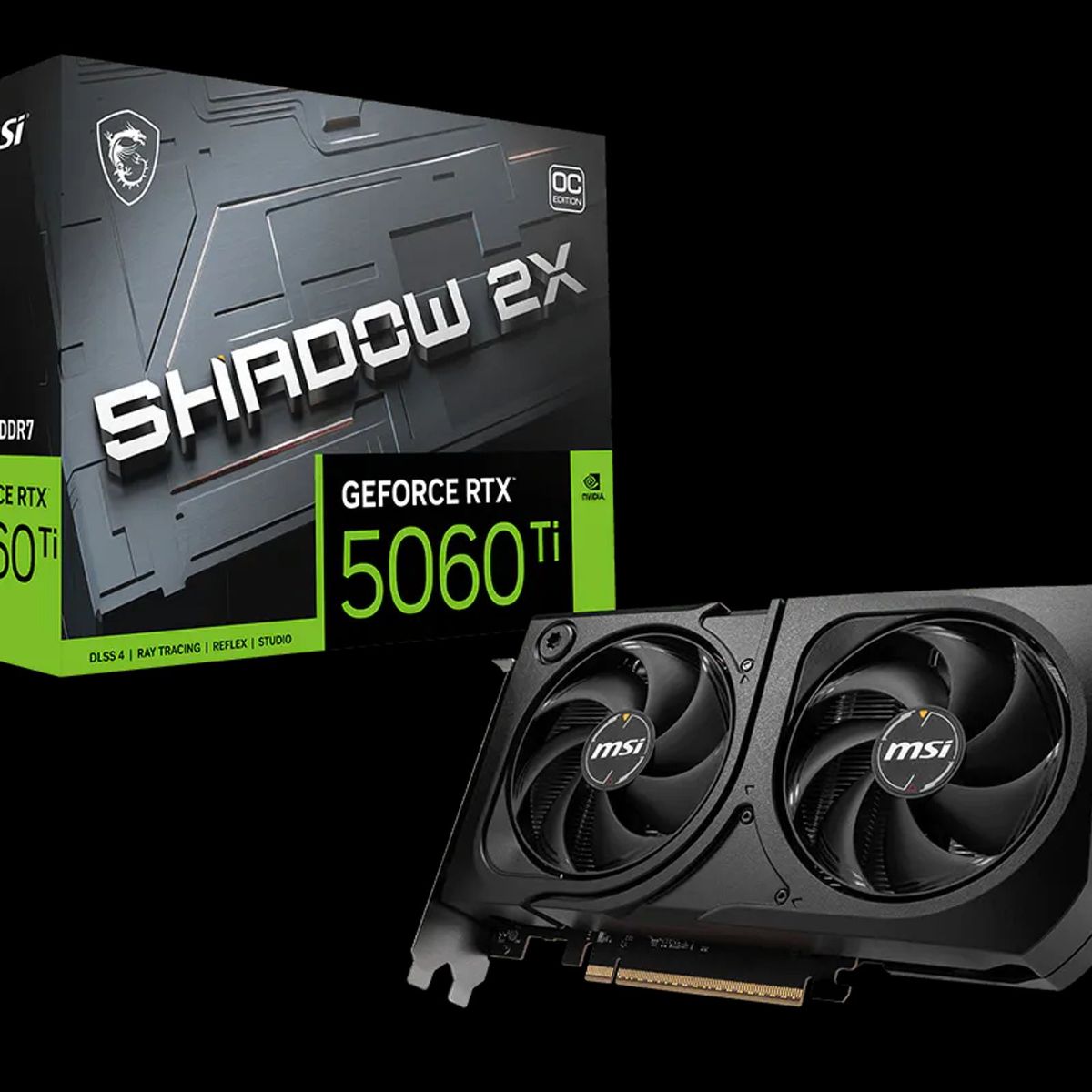 MSI - Tarjeta de Video MSI GeForce RTX 5060 Ti 8G SHADOW 2X OC PLUS