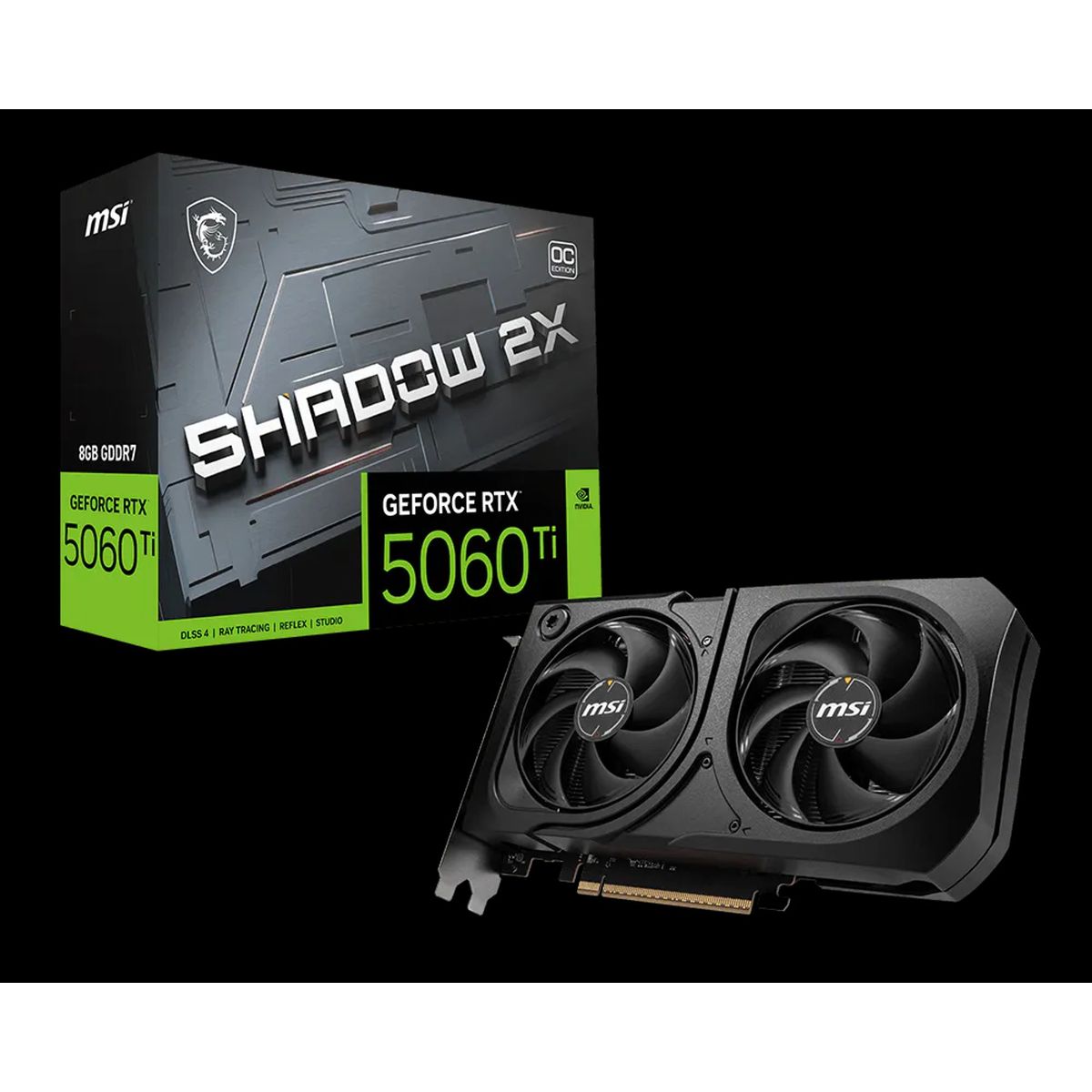 MSI - Tarjeta de Video MSI GeForce RTX 5060 Ti 8G SHADOW 2X OC PLUS