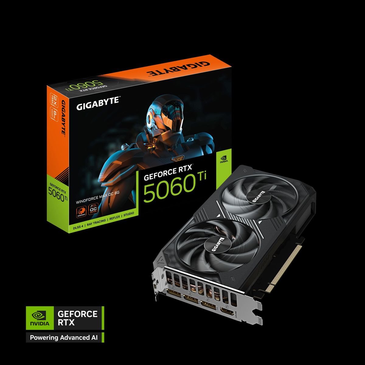 GIGABYTE - Tarjeta de Vídeo Gigabyte GeForce RTX 5060 Ti WINDFORCE MAX OC 8G