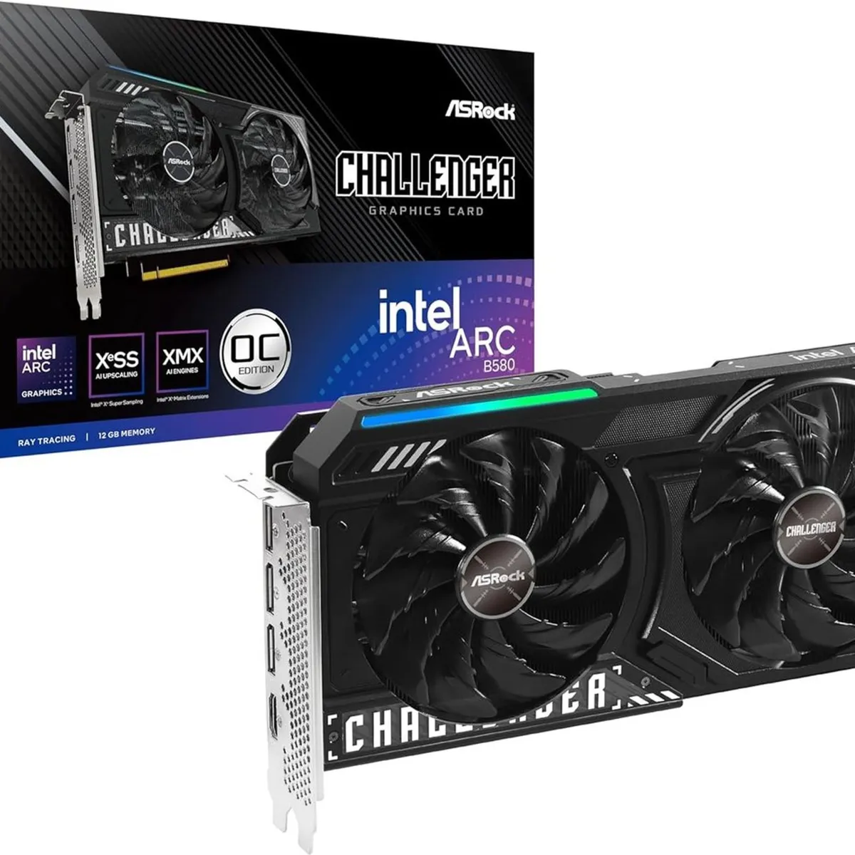 ASROCK - Tarjeta de Video ASRock Intel Arc B580 Challenger 12GB OC