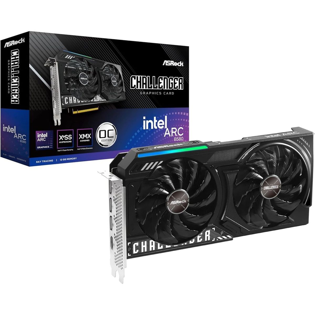 ASROCK - Tarjeta de Video ASRock Intel Arc B580 Challenger 12GB OC