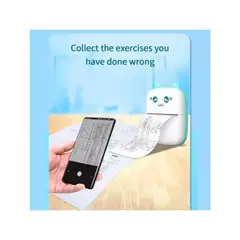 GENERICO - Mini Impresora Térmica Portátil Gatita Bluetooth 200dpi + 1 rollo - CELESTE.