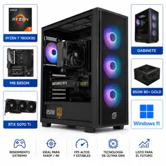 GENERICO - PC Gamer 7800X3D / RTX 5070 TI 16G / 16gb Ram / B650M / SSD 1TB