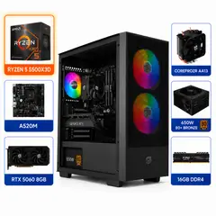 GENERICO - PC Gamer 5500X3D / RTX 5060 8G / 16gb Ram / A520M / 500 GBSSD