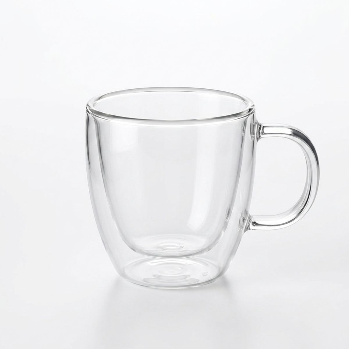 GENERIC - set de 2 tazas vidrio con asa y doble recubrimiento para café 150ml