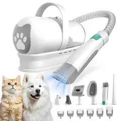 LITTLE PETS - Kit de Aseo 7 en 1 Maquina Cortapelo y Aspiradora Perro Gato
