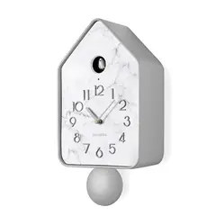 GUZZINI - Reloj CuCkoo Mármol con Péndulo Gris Claro