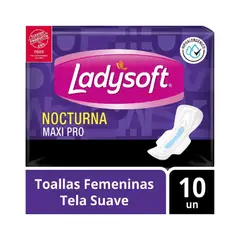 LADYSOFT - Nocturna Maxipro Flujo Abundante 10 Uds