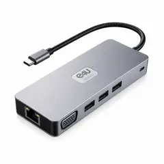 E4U - Docking Station PRO DOCK 11 - USB-C 11 en 1- Dual 4K, 100W PD y Ethernet Gigabit